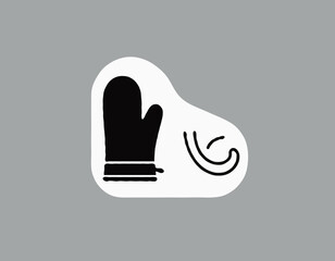 Oven Mitt Icon on Transparent Background
