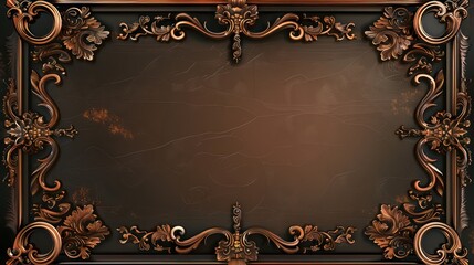 An exquisite antique-style frame with ornamental corners enhances the textured, dark background, providing a luxurious and classic feel