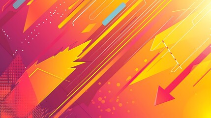 Conceptual current background inclination variety orange and pink angle with bolt design
