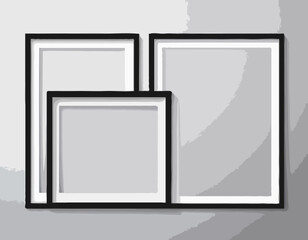 Set of realistic photo frames mockup with shadows