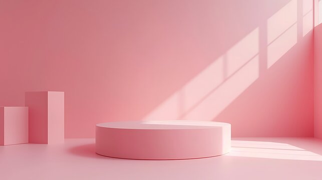 Corrective pastel pink background insignificant and premium platform show for item show marking and bundling
