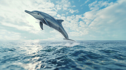 dolphin jumping into water