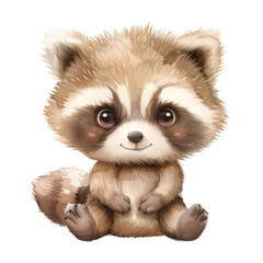 Artistically Rendered Baby Raccoon Capturing a Warm, Endearing Sentiment in Fine Detail - obrazy, fototapety, plakaty
