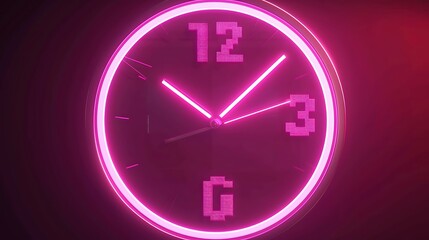 digital clock countdown animation Simple design in pink