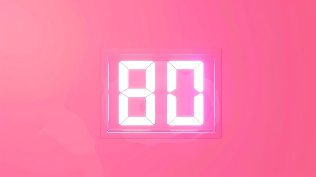 digital clock countdown animation Simple design in pink