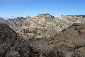 Trekking in Gran Canaria mountains, highest peaks, Gran Canaria, March 2024, volcanic island, volcanic views, landscapes