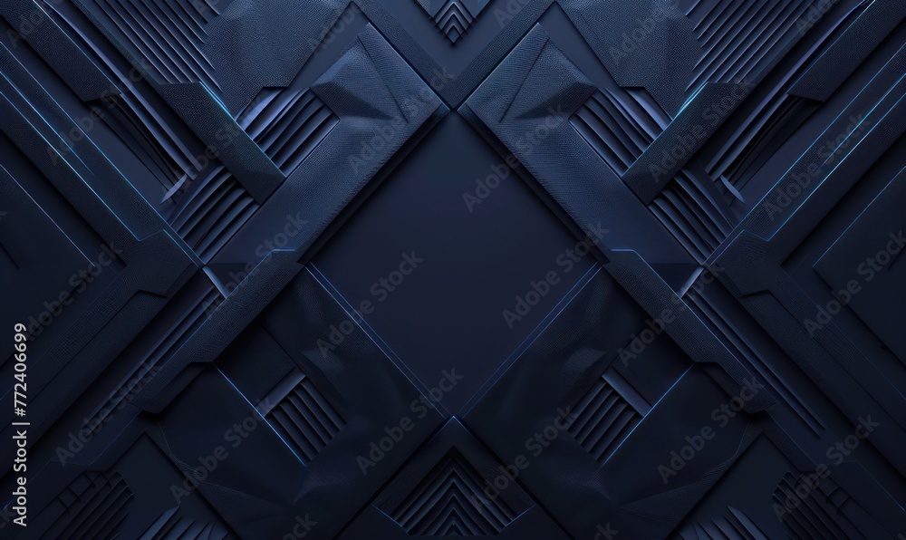 Poster an intricate and symmetrical image of what appears to be armored plating with glowing blue accents i