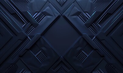 An intricate and symmetrical image of what appears to be armored plating with glowing blue accents It gives the impression of high-tech armor or a sci-fi structure - obrazy, fototapety, plakaty