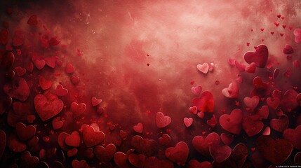 Valentine's day background with hearts. 3d rendering, 3d illustration.