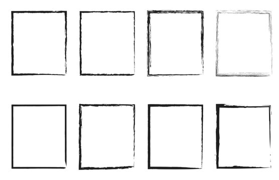 Hand drawn sketch frame vector. Simple doodle rectangle pencil frame border shape. Hand drawn doodle scribble border element for text quote template. Pencil brush stroke style. Vector illustration 3 2
