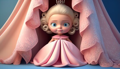 Obraz na płótnie Canvas imaginary princess doll very cute 3d Generate AI