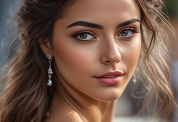 A Portrait Of Breathtakingly Gorgeous, Exotic, Beautiful Woman.
