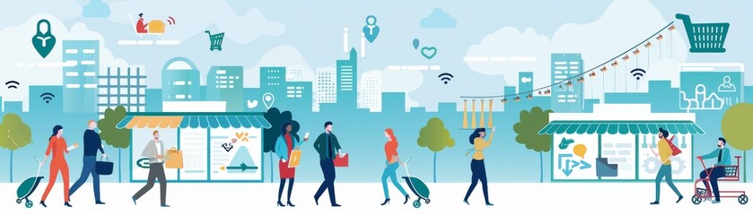 Infographic detailing the impact of consumer behavior on economic trends, with focus on digital consumption low noise