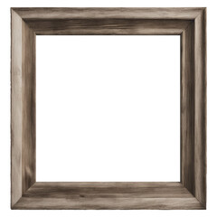 Old rustic wooden frame Isolated white background