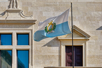 San Marino waving Flag in main Freedom Square