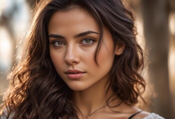 Naklejka premium A Portrait Of Breathtakingly Gorgeous, Exotic, Beautiful Woman. 