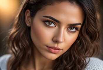 Fototapeta premium A Portrait Of Breathtakingly Gorgeous, Exotic, Beautiful Woman. 