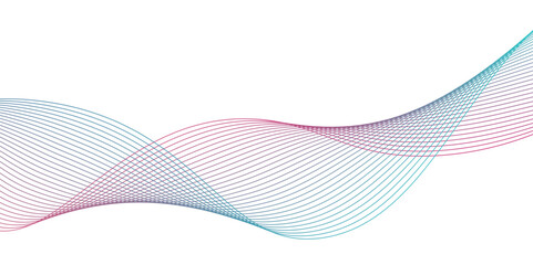 abstract blue,pink,purpule color gradient spectrum lines Undulate wave swirl swoosh. Blue teal twisted lines,Vector illustration. Banner, poster waves design.
