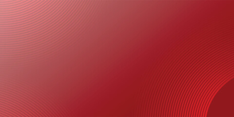 Abstract red background with glowing curve lines. Modern shiny red gradient geometric circle lines pattern. Futuristic concept.