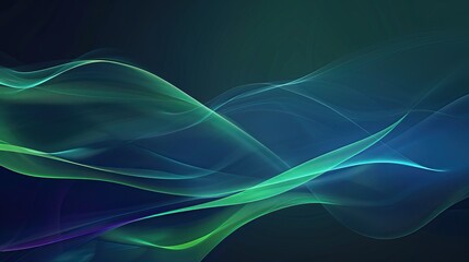Dark blue and green smooth lines on gradient background