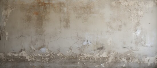 Naklejka premium Closeup of concrete wall with peeling paint texture
