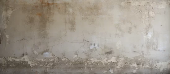 Fotobehang Closeup of concrete wall with peeling paint texture © AkuAku