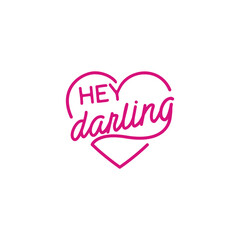 Hey Darling Typography Logo