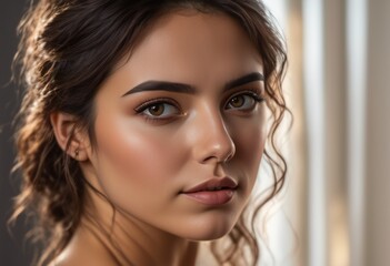 Naklejka premium A Portrait Of Breathtakingly Gorgeous, Exotic, Beautiful Woman. 