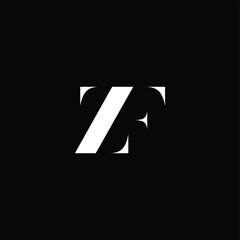 Monogram Letter Z and E in Stencil Logo