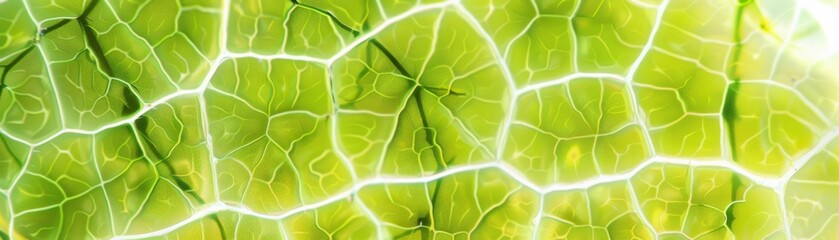 Crosssection of a leaf, showing the chloroplasts and cells responsible for photosynthesis low noise