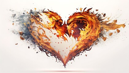 Love formed by very hot flames , Generate Ai