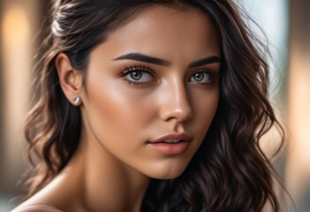 Obraz premium A Portrait Of Breathtakingly Gorgeous, Exotic, Beautiful Woman. 