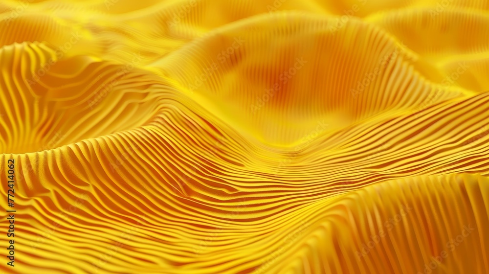 Poster a close-up photo of a yellow background with undulating lines above and below