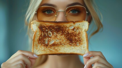 Toast isn't an option for a woman who is on a gluten-free diet - obrazy, fototapety, plakaty
