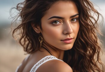 A Portrait Of Breathtakingly Gorgeous, Exotic, Beautiful Woman.
