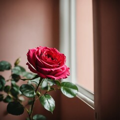 Rose in the window 