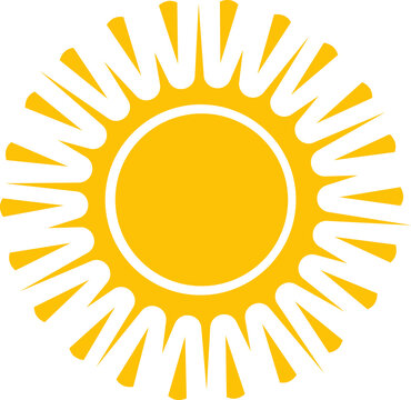 Sun icon. Yellow sun star icon. Summer, sunlight, nature, sky. illustration isolated on white.