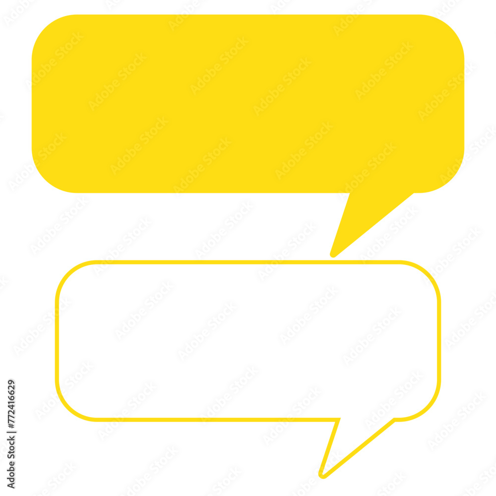 Poster rectangle dialogue frame icon set in two styles isolated on white background . message window icon v