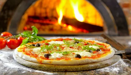 Foto op Plexiglas  Italian pizza in front of the oven © Marko