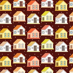 Vector seamless pattern beautiful house design