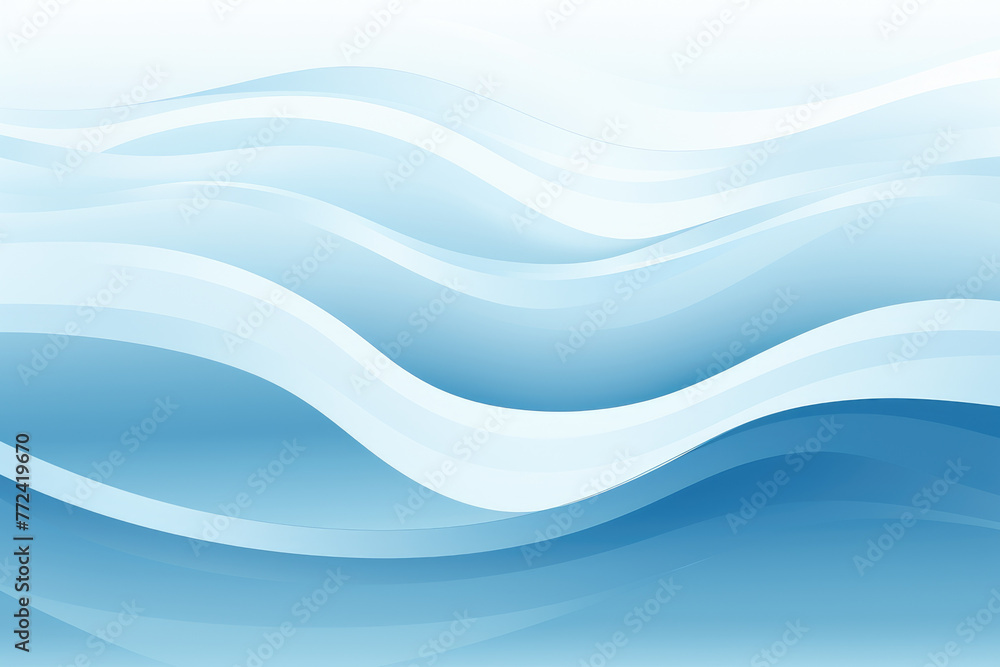 Poster the image is a blue wave with a white background. the blue color of the wave is very calming and soo