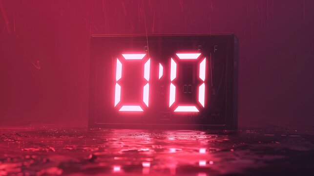 Tense digital clock countdown animation Simple design in pink