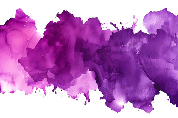 Vibrant purple and magenta watercolor splash pattern on transparent background. - obrazy, fototapety, plakaty