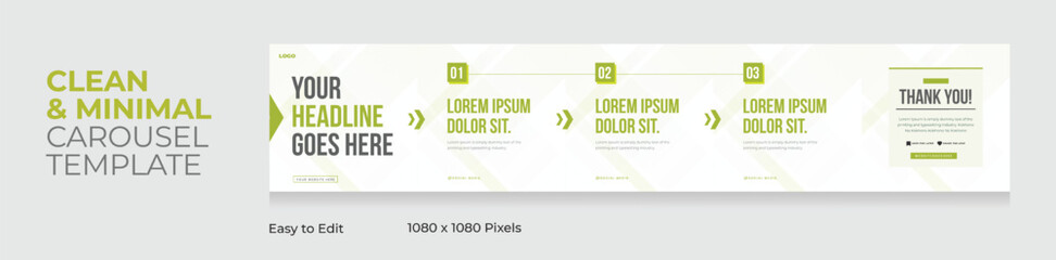 Social media carousel template, clean and modern design, Cyberspace for creative content, EPS vector illustration © CreativeX