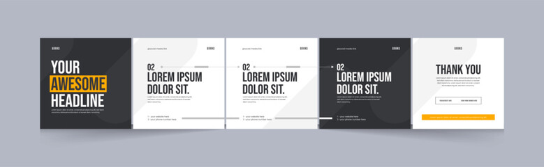 Social media carousel, Editable instagram carousel post, EPS vector illustration