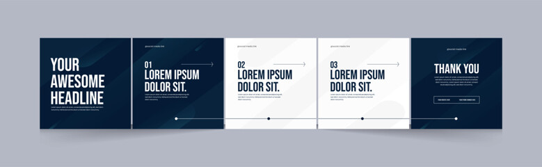 Social media carousel template, clean and modern design, Cyberspace for creative content, EPS vector illustration © CreativeX