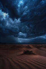 Seths guidance over mortals wielding storm magic, moody lighting over desert dunes