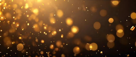 Golden Aura: Abstract Bokeh Background with Glow Particles