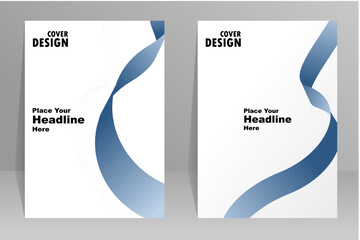 Blue cover design, vector template brochure, flyer, magazine, presentation