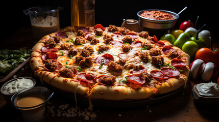 American football Pizza for super bowl sunday, Pizza shaped like futball